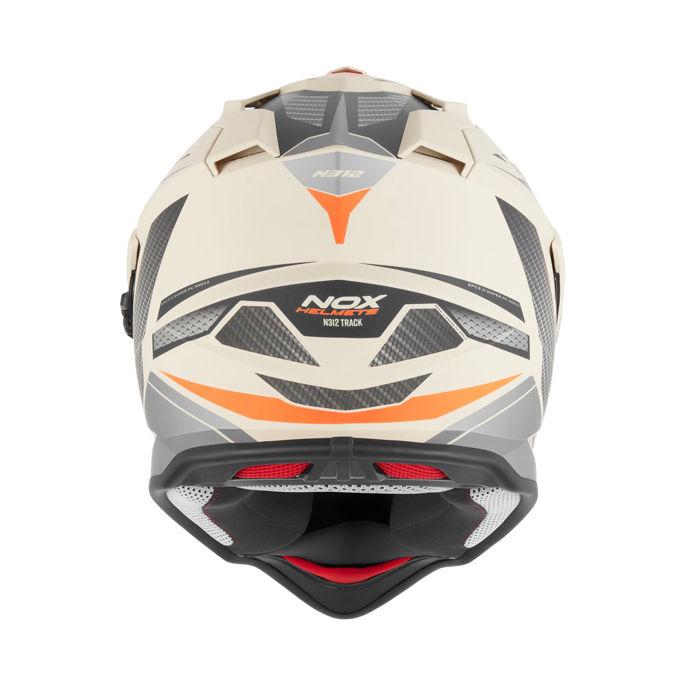 NOX CASQUE CROSS N312 TRACK SABLE ORANGE MAT Nox Helmet