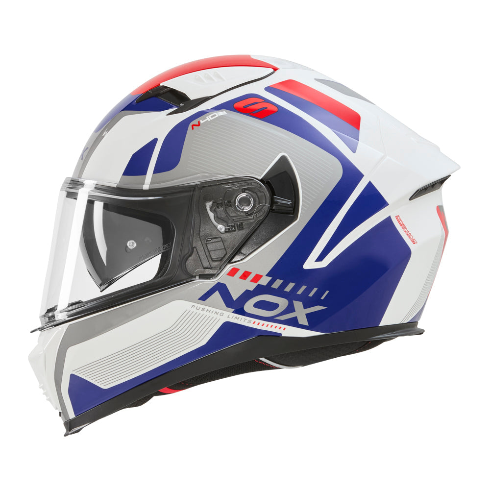 NOX CASQUE INTEGRAL N402 MENTOR BLANC BLEU ROUGE Nox Helmet