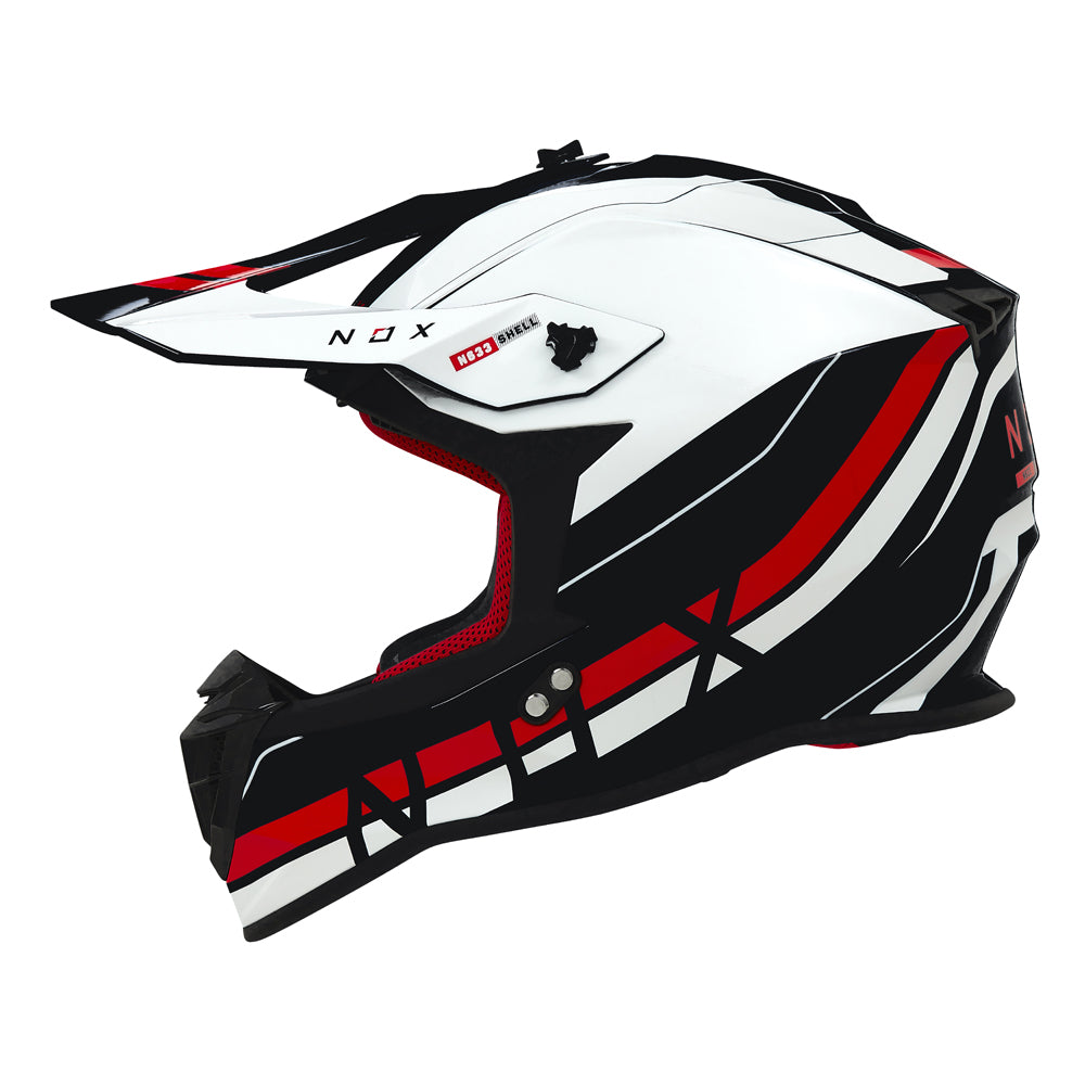N633 AIRSHOCK BLANC NOIR ROUGE Nox Helmet