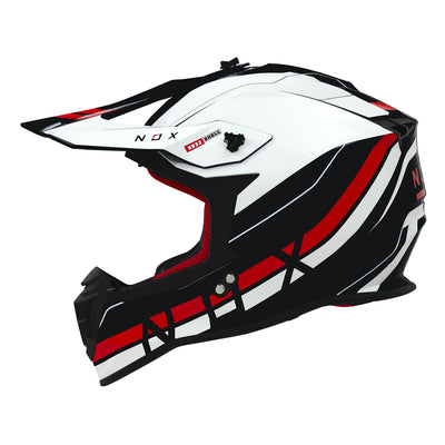 N633 AIRSHOCK BLANC NOIR ROUGE Nox Helmet