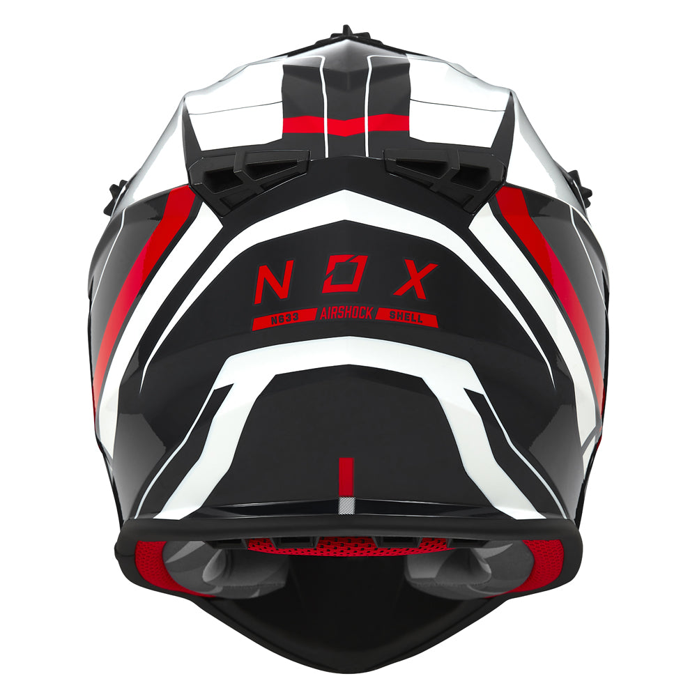 N633 AIRSHOCK BLANC NOIR ROUGE Nox Helmet