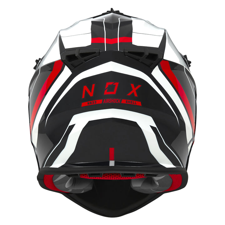N633 AIRSHOCK BLANC NOIR ROUGE Nox Helmet