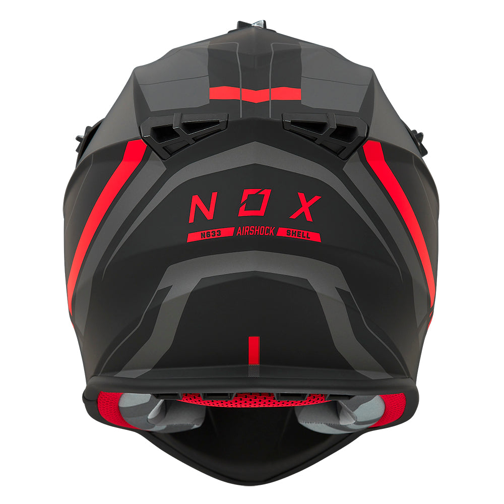 N633 AIRSHOCK NOIR MAT ROUGE Nox Helmet