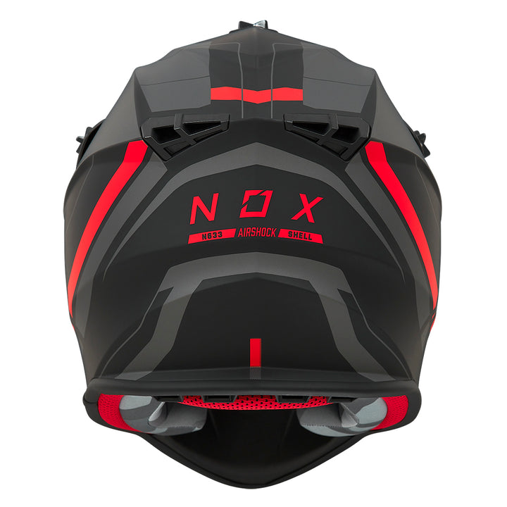 N633 AIRSHOCK NOIR MAT ROUGE Nox Helmet
