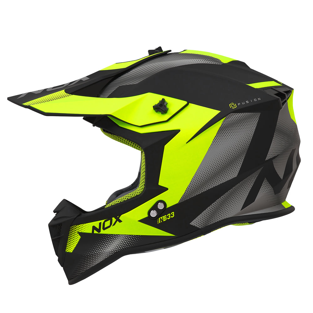 N633 FUSION NOIR MAT JAUNE Nox Helmet