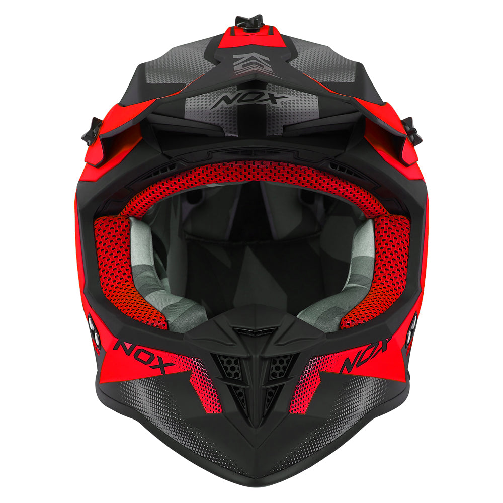 N633 FUSION NOIR MAT ROUGE Nox Helmet