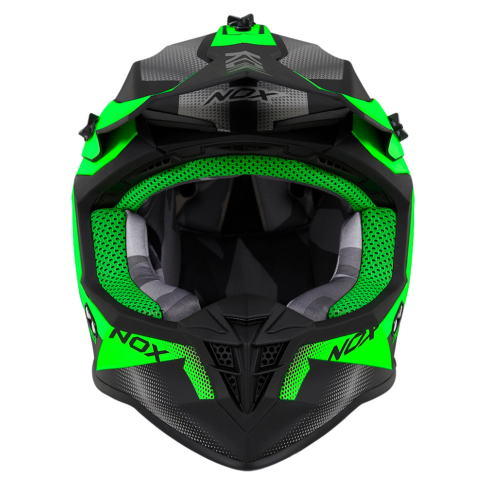 N633 FUSION NOIR MAT VERT Nox Helmet