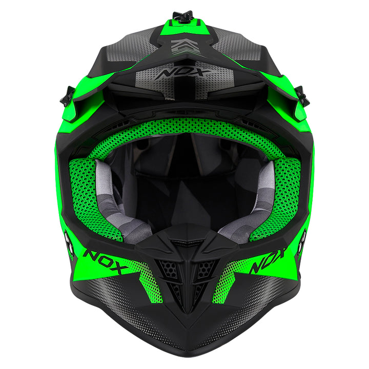 N633 FUSION NOIR MAT VERT Nox Helmet