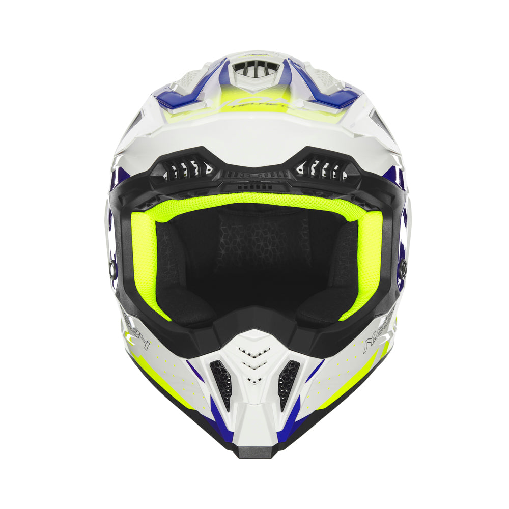 N634 GRADIANT BLANC BLEU JAUNE Nox Helmet