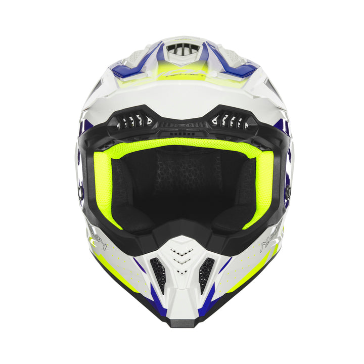 N634 GRADIANT BLANC BLEU JAUNE Nox Helmet