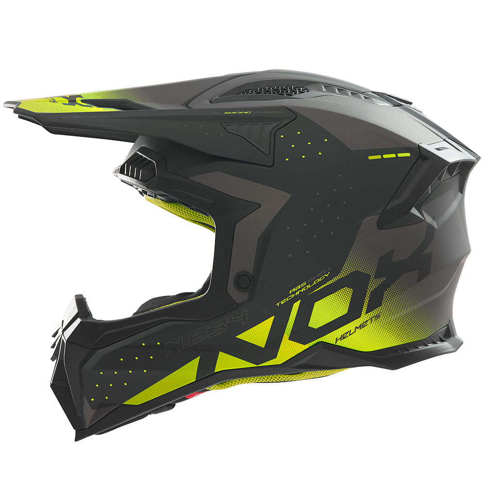 N634 GRADIANT NOIR MAT JAUNE Nox Helmet