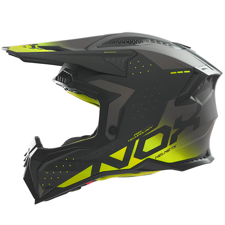 N634 GRADIANT NOIR MAT JAUNE Nox Helmet