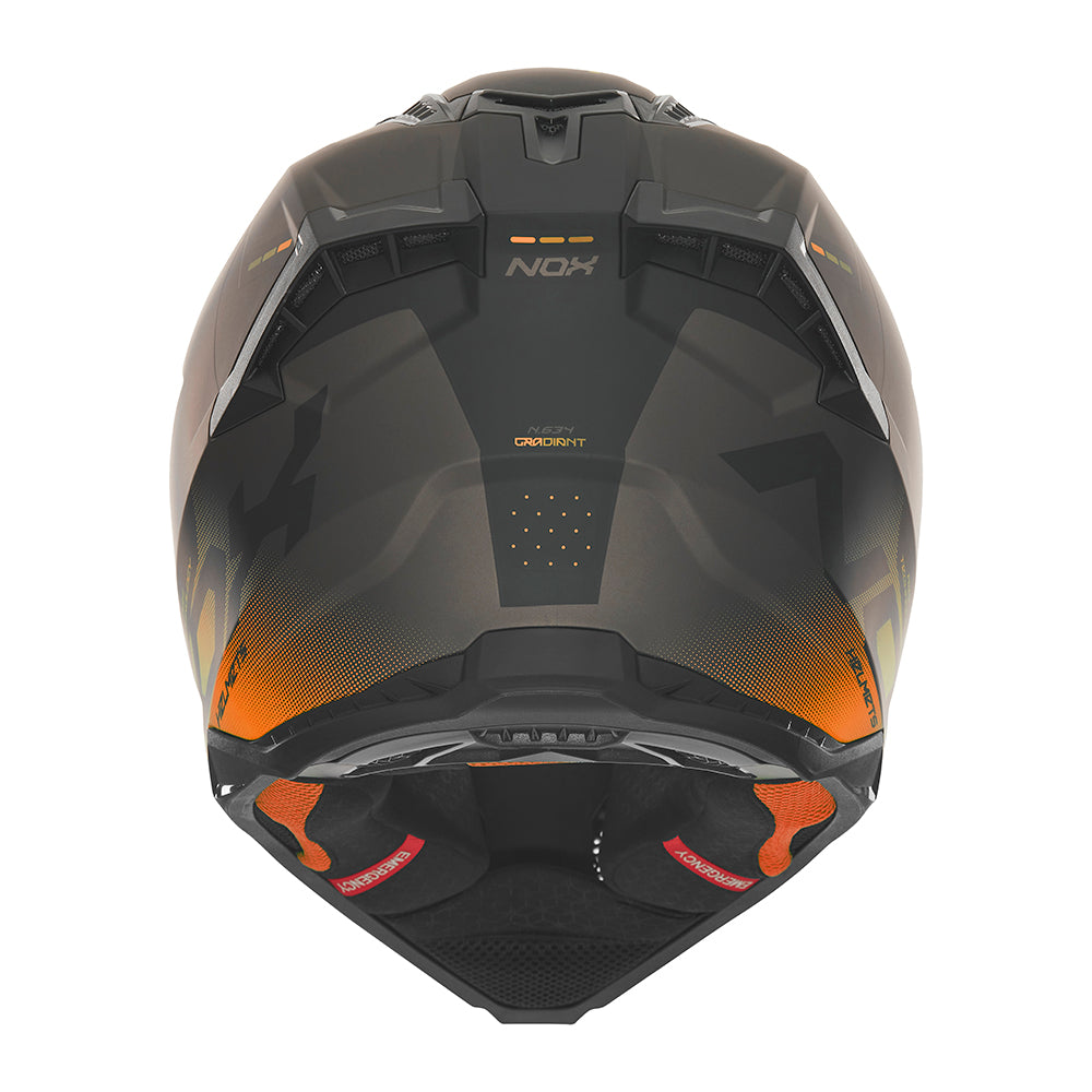 N634 GRADIANT NOIR MAT ORANGE Nox Helmet
