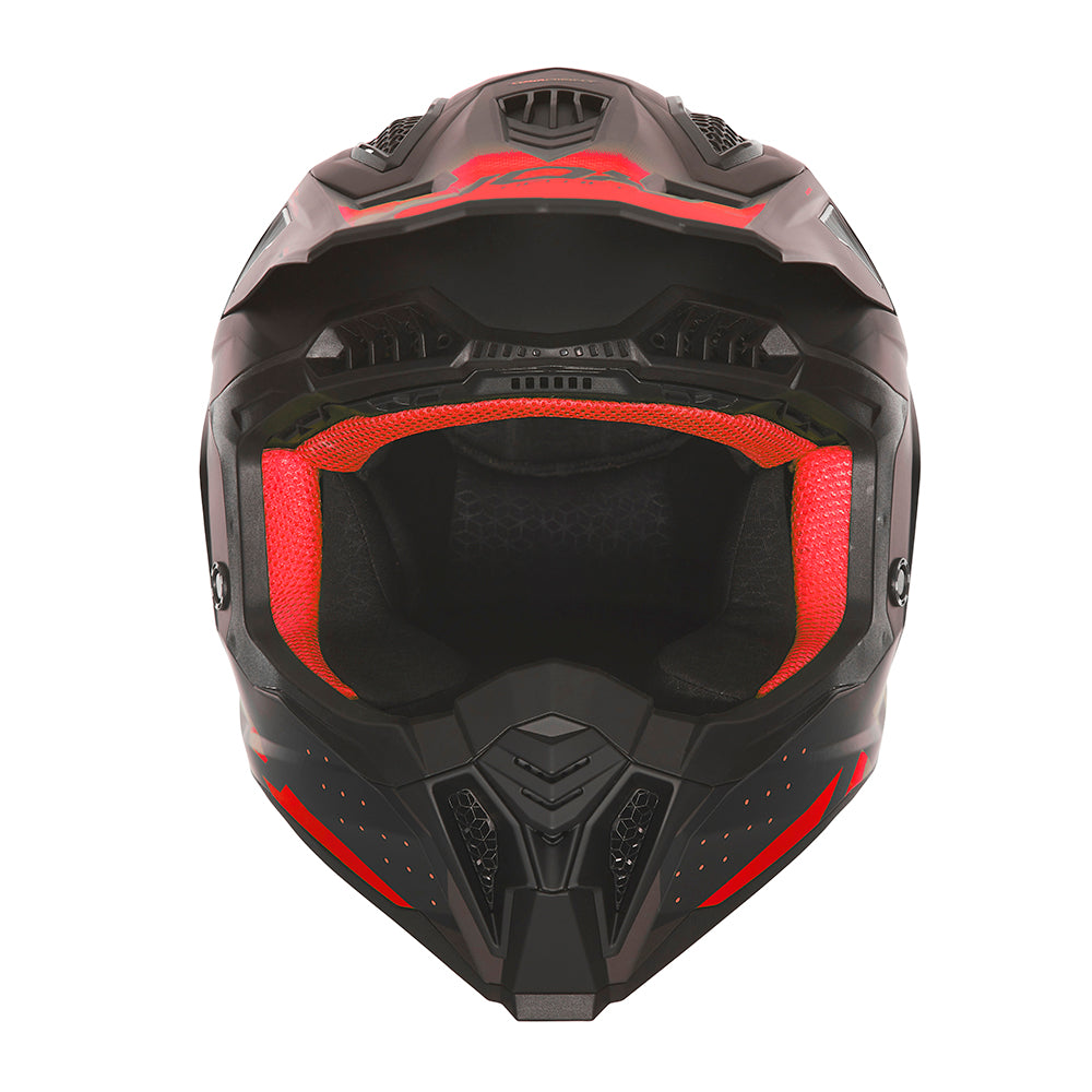 N634 GRADIANT NOIR MAT ROUGE Nox Helmet
