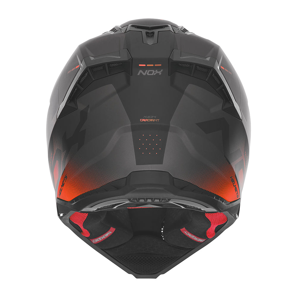 N634 GRADIANT NOIR MAT ROUGE Nox Helmet