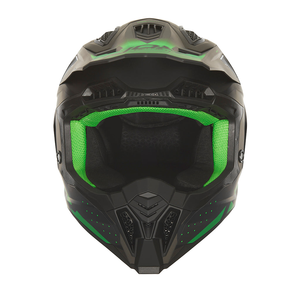 N634 GRADIANT NOIR MAT VERT Nox Helmet
