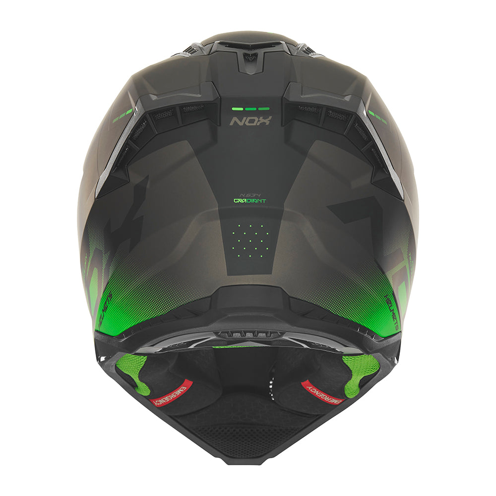 N634 GRADIANT NOIR MAT VERT Nox Helmet