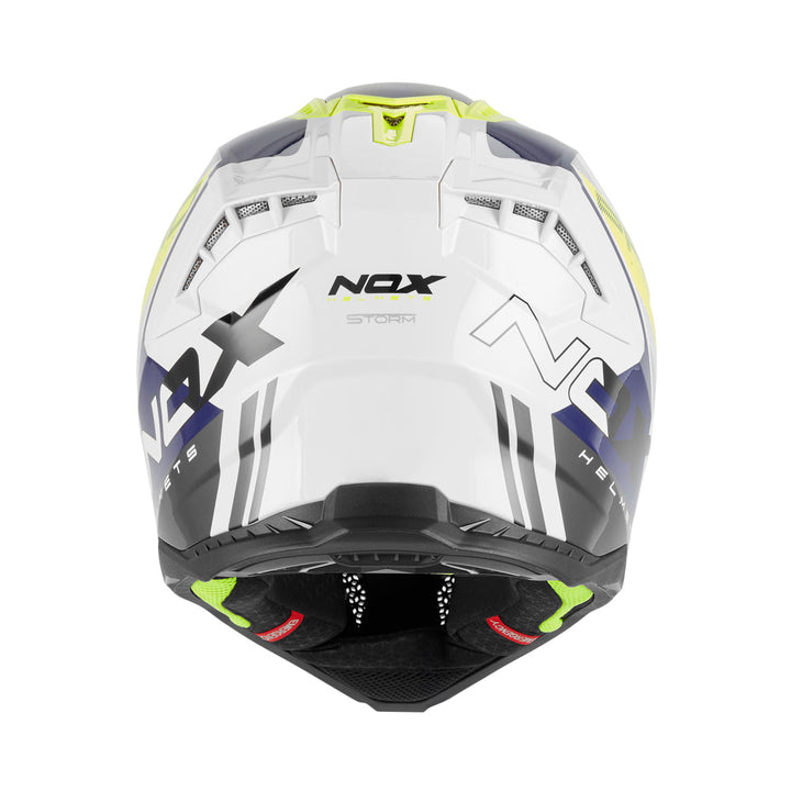 NOX CASQUE CROSS N634 STORM BLANC BLEU JAUNE Nox Helmet