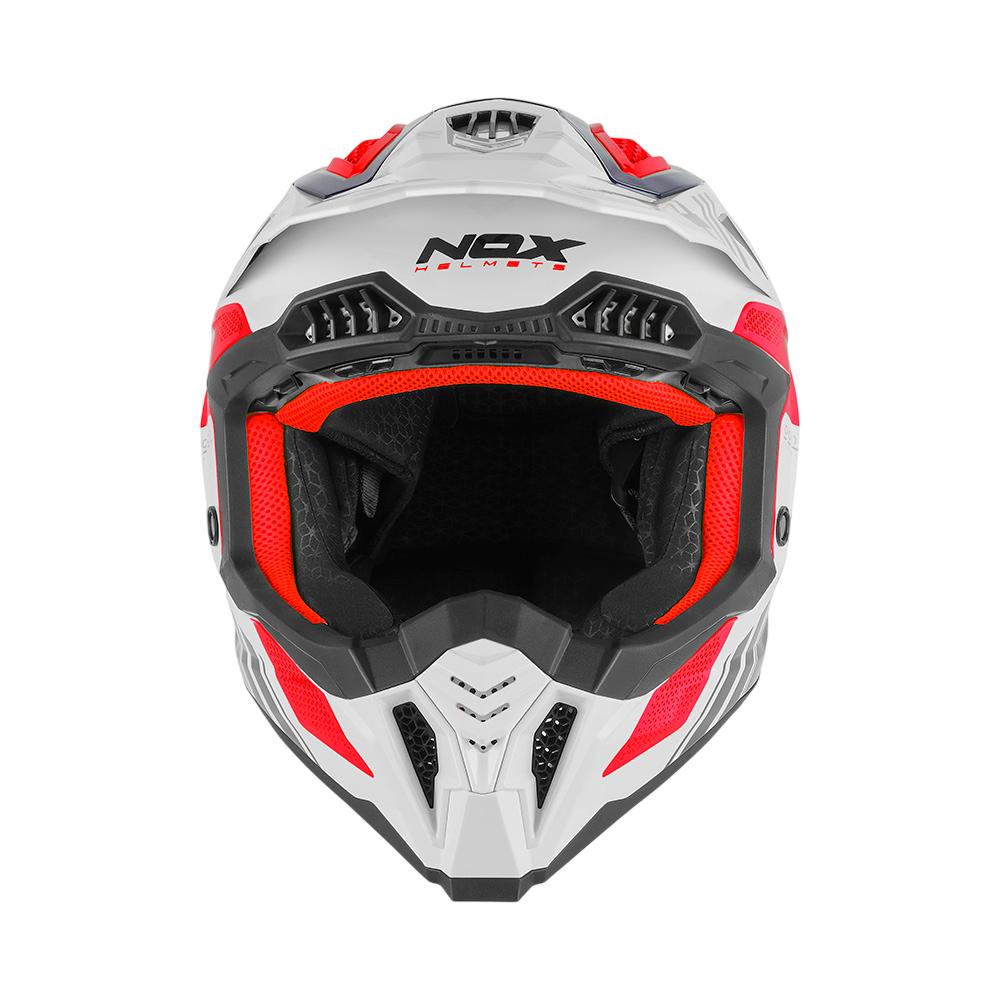 NOX CASQUE CROSS N634 STORM BLANC BLEU ROUGE Nox Helmet