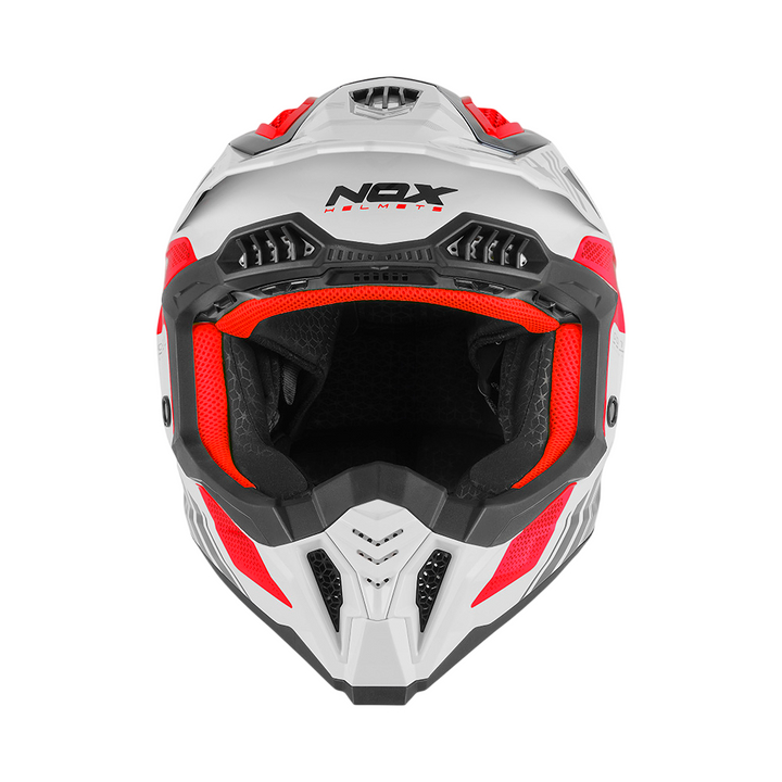 NOX CASQUE CROSS N634 STORM BLANC ROUGE Nox Helmet