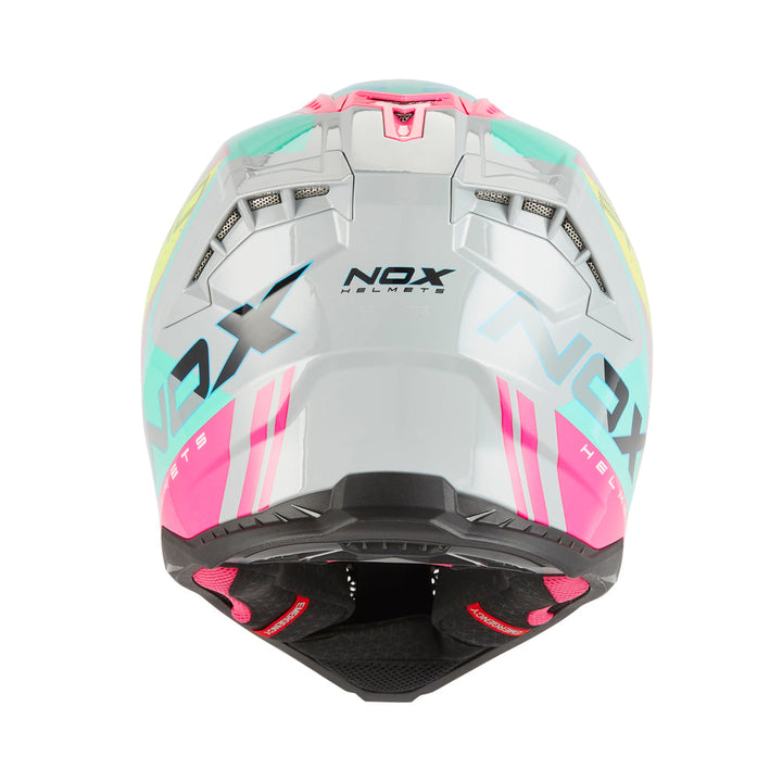 NOX CASQUE CROSS N634 STORM GRIS NARDO ROSE Nox Helmet