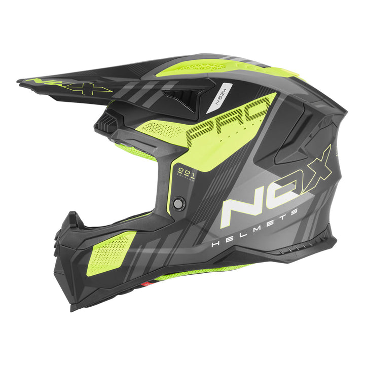 NOX CASQUE CROSS N634 STORM NOIR MAT JAUNE Nox Helmet