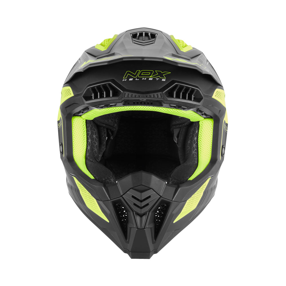NOX CASQUE CROSS N634 STORM NOIR MAT JAUNE Nox Helmet