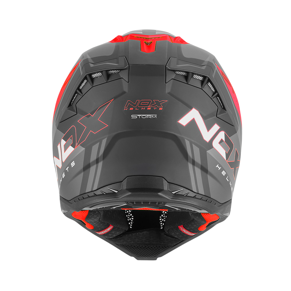 NOX CASQUE CROSS N634 STORM NOIR MAT ROUGE Nox Helmet