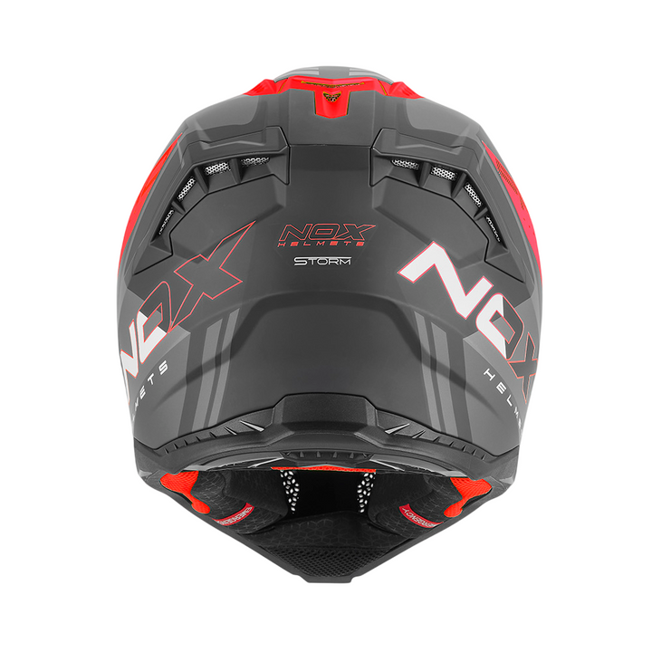 NOX CASQUE CROSS N634 STORM NOIR MAT ROUGE Nox Helmet