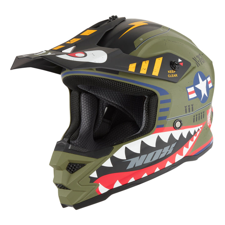 NOX CASQUE CROSS ENFANT N761 FIGHTER KAKI MAT Nox Helmet