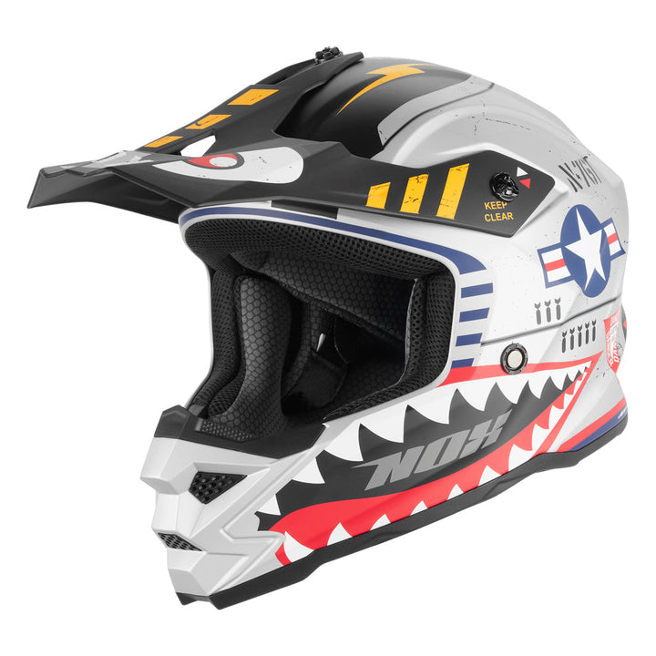 NOX CASQUE CROSS ENFANT N761 FIGHTER ARGENT MAT Nox Helmet