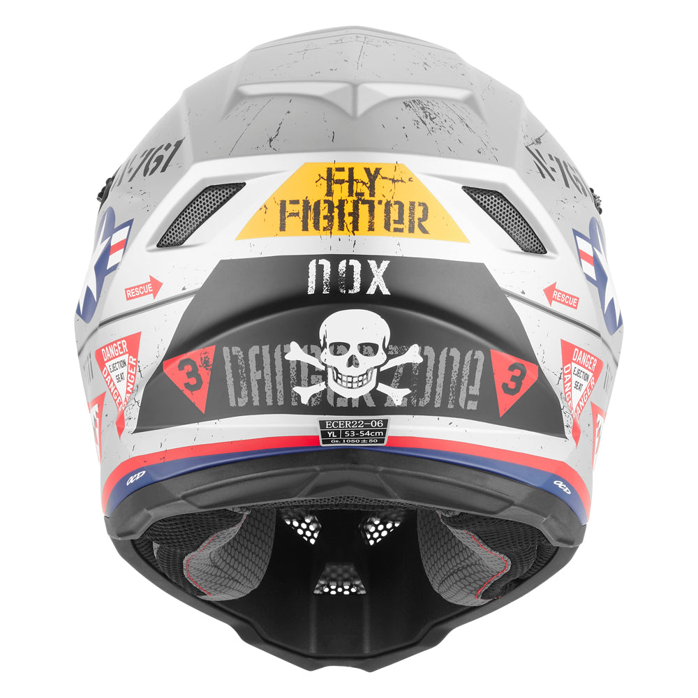NOX CASQUE CROSS ENFANT N761 FIGHTER ARGENT MAT Nox Helmet