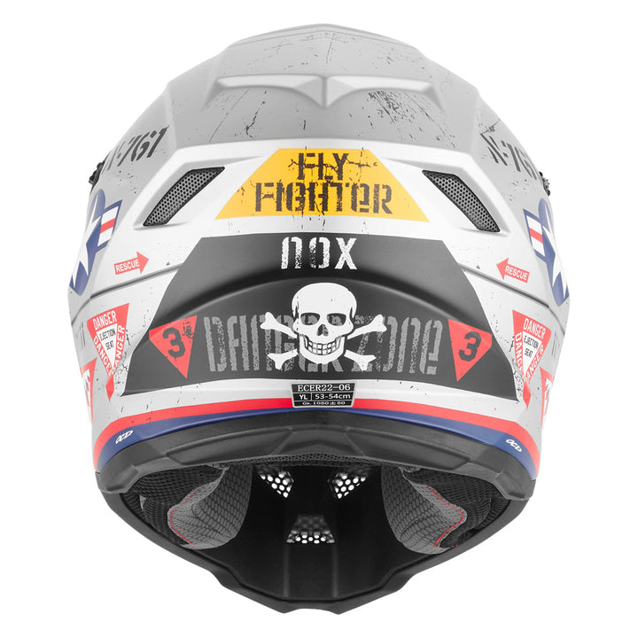 NOX CASQUE CROSS ENFANT N761 FIGHTER ARGENT MAT Nox Helmet