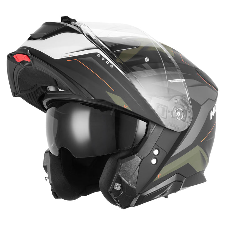 NOX CASQUE MODULABLE N967 CONQUER KAKI ORANGE Nox Helmet