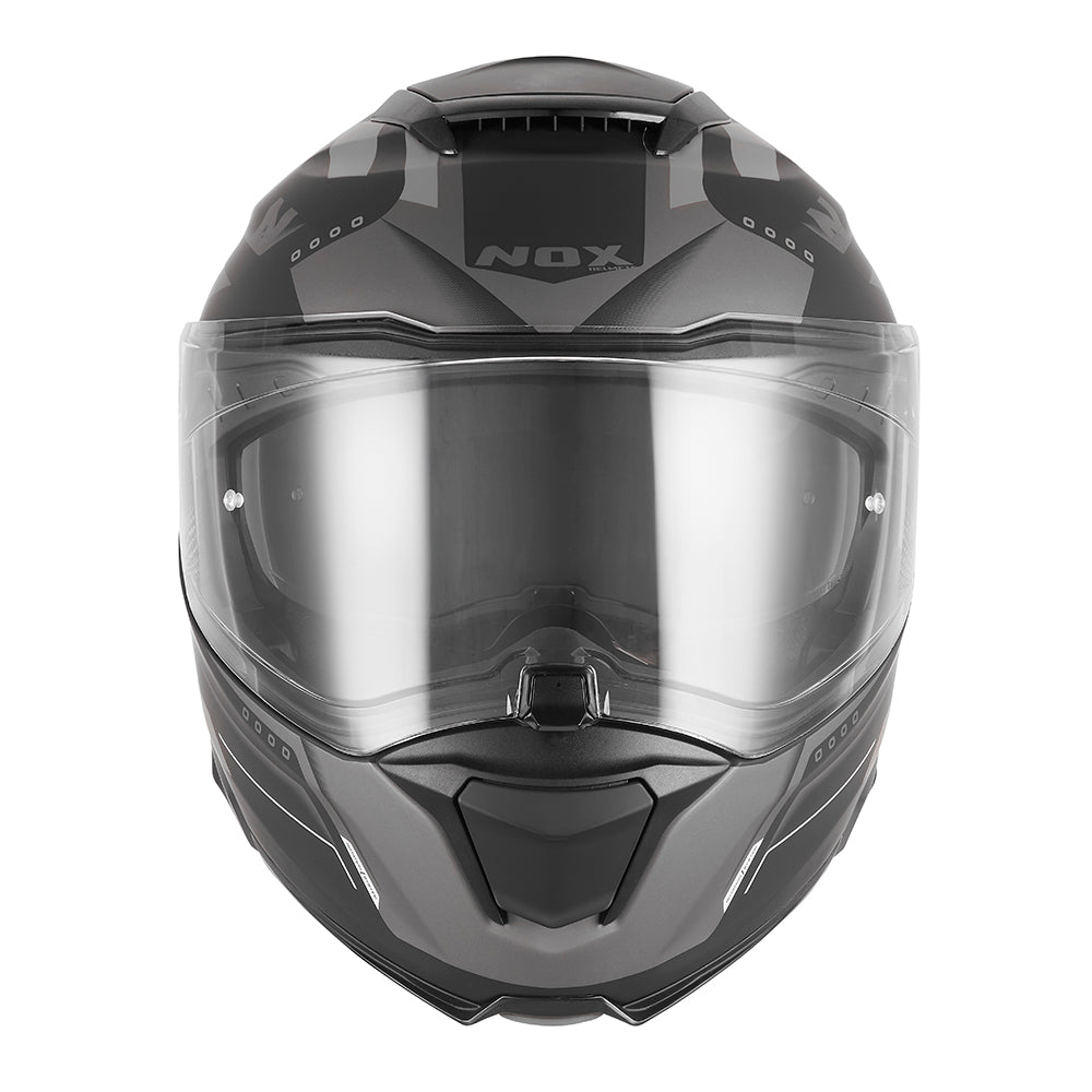 NOX CASQUE MODULABLE N967 CONQUER NOIR MAT ARGENT Nox Helmet