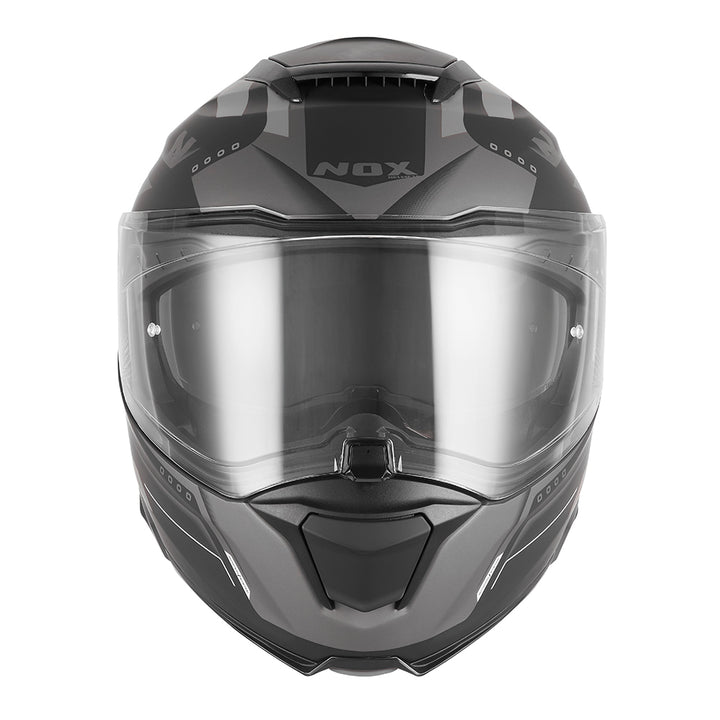 NOX CASQUE MODULABLE N967 CONQUER NOIR MAT ARGENT Nox Helmet