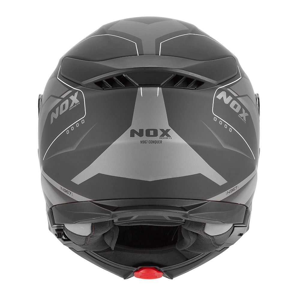 NOX CONQUER N967 FLIP UP HELMET SILVER BLACK – Nox Helmet