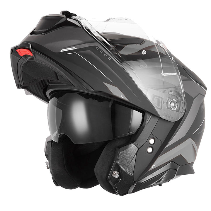 NOX CASQUE MODULABLE N967 CONQUER ARGENT NOIR Nox Helmet