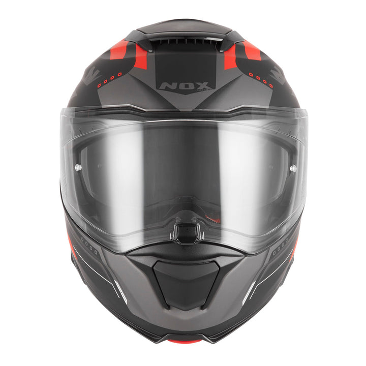 NOX CASQUE MODULABLE N967 CONQUER ROUGE NOIR Nox Helmet