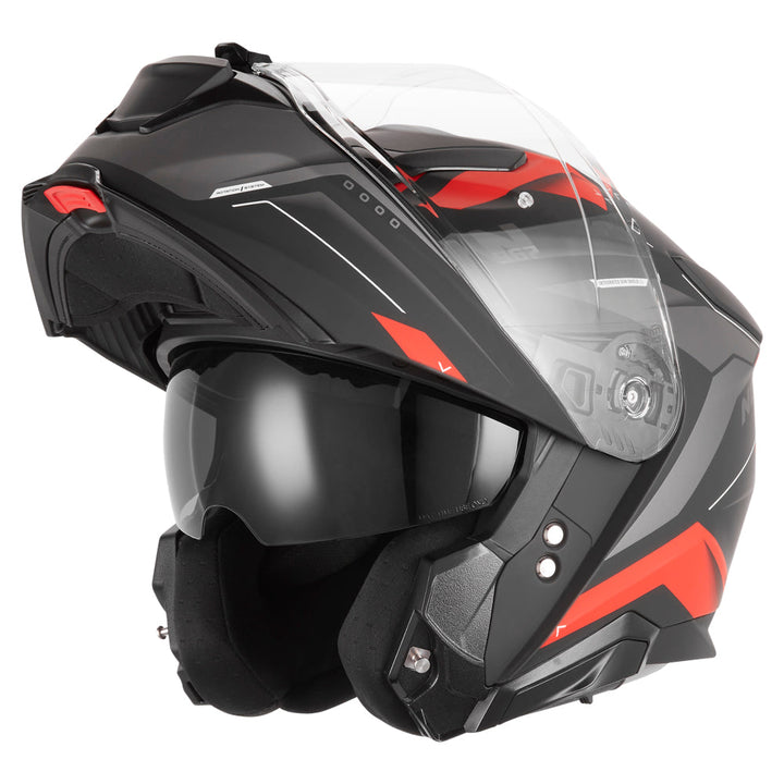 NOX CASQUE MODULABLE N967 CONQUER ROUGE NOIR Nox Helmet