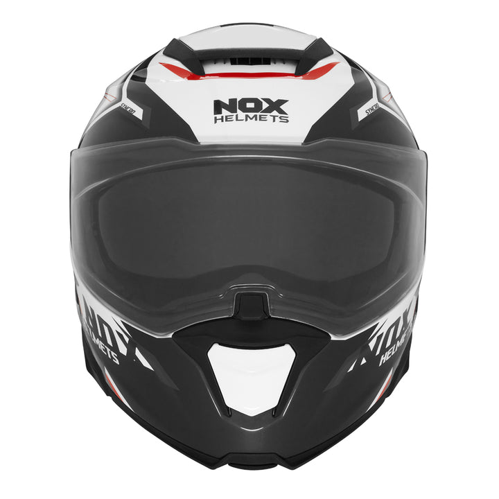 NOX CASQUE MODULABLE N967 SYNCHRO BLANC ROUGE Nox Helmet