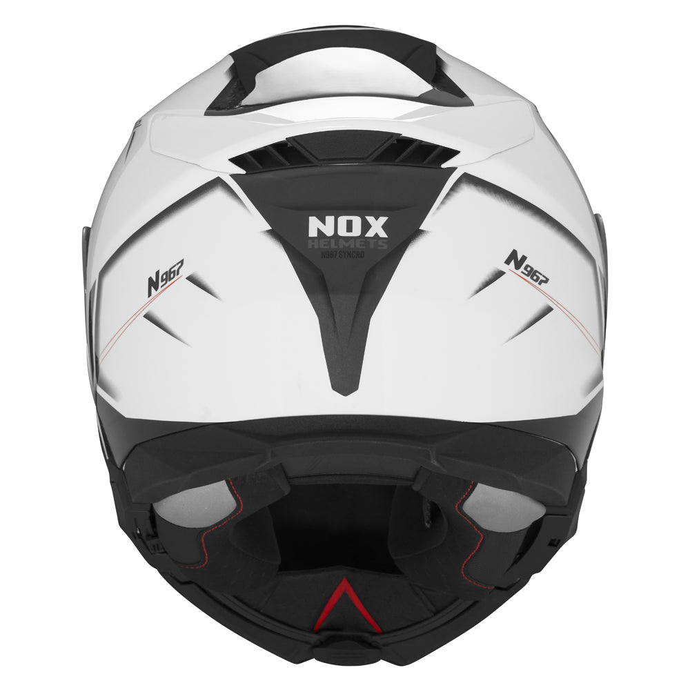 NOX CASQUE MODULABLE N967 SYNCHRO BLANC ROUGE Nox Helmet