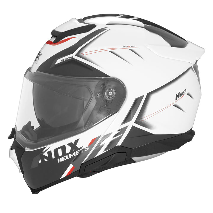 NOX CASQUE MODULABLE N967 SYNCHRO BLANC ROUGE Nox Helmet