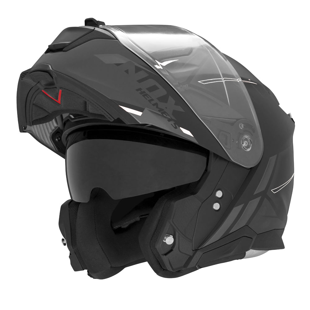 NOX CASQUE MODULABLE N967 SYNCHRO NOIR MAT BLANC Nox Helmet