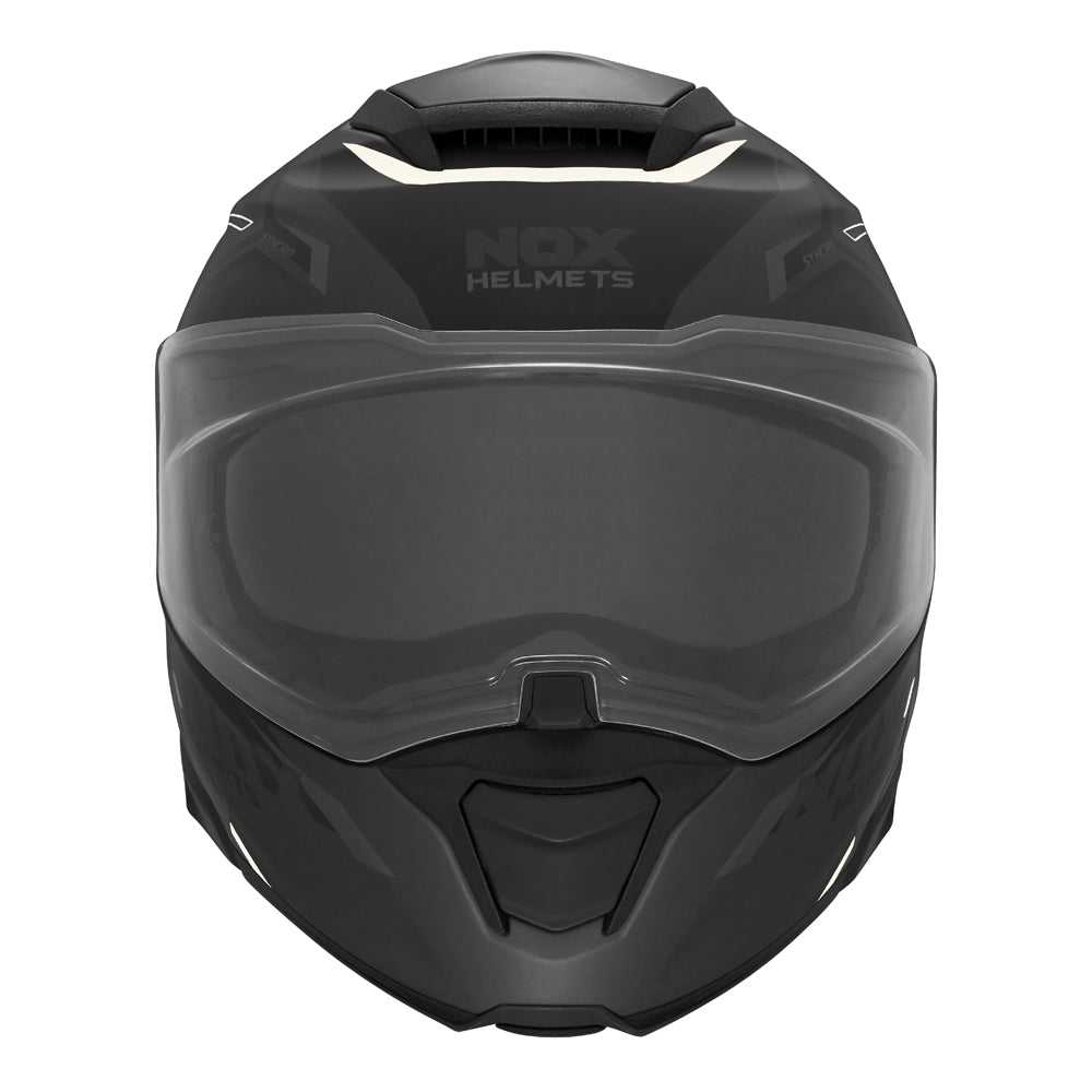 NOX CASQUE MODULABLE N967 SYNCHRO NOIR MAT BLANC Nox Helmet