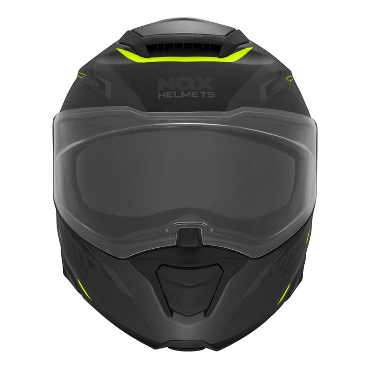 NOX CASQUE MODULABLE N967 SYNCHRO NOIR MAT JAUNE Nox Helmet