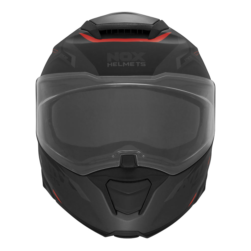 NOX CASQUE MODULABLE N967 SYNCHRO NOIR MAT ROUGE Nox Helmet