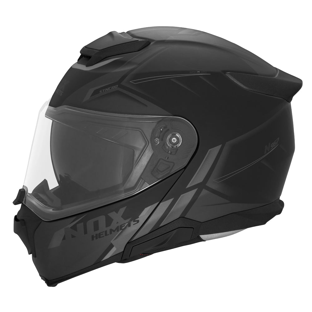 NOX CASQUE MODULABLE N967 SYNCHRO NOIR MAT TITANIUM Nox Helmet