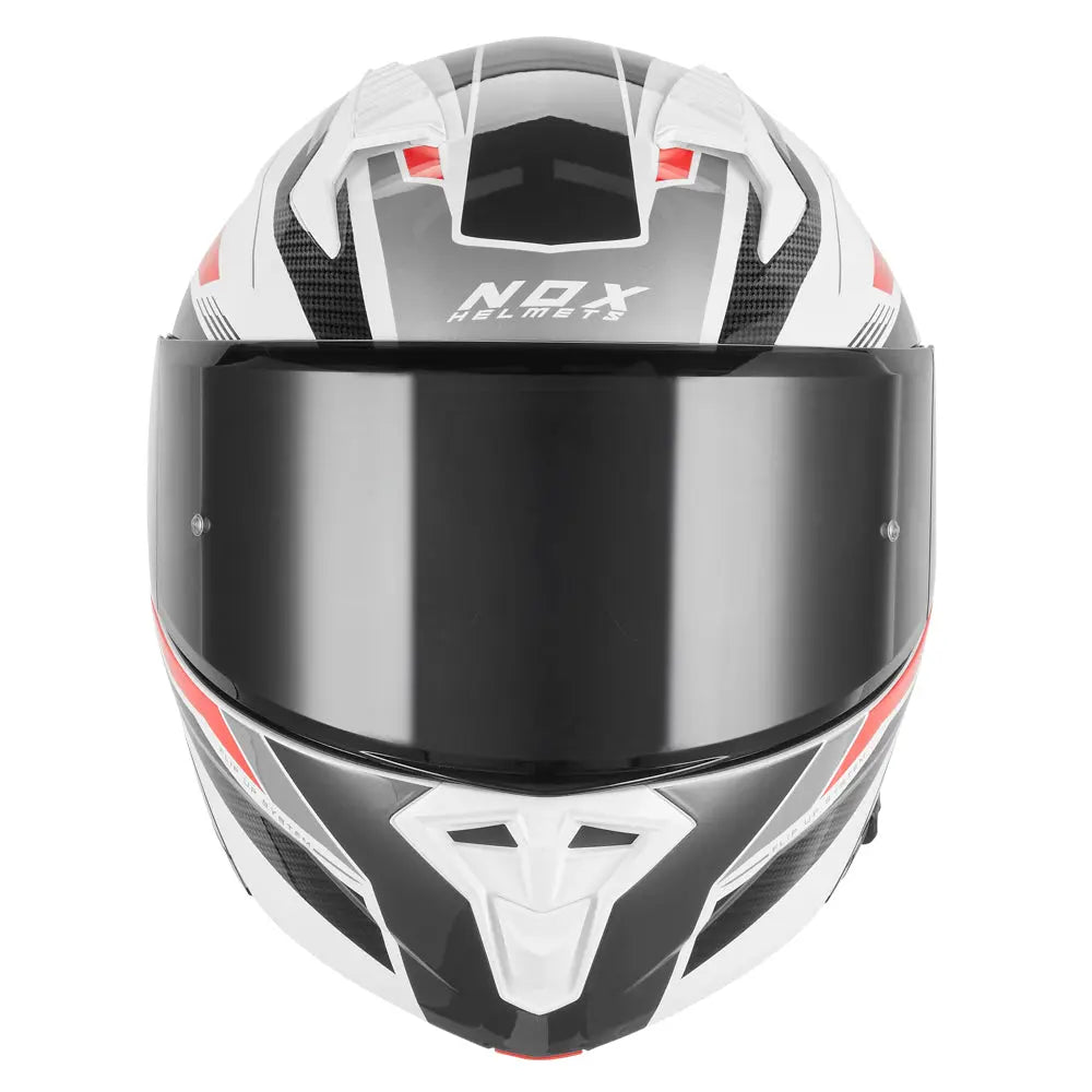 NOX CASQUE MODULABLE N968 SHIFT BLANC ROUGE Nox Helmet