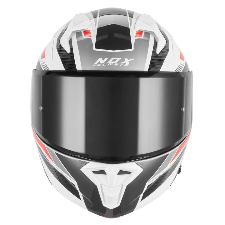 NOX CASQUE MODULABLE N968 SHIFT BLANC ROUGE Nox Helmet